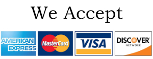 We accept American Express, Master Card, Visa & Discover at AMJC Financial, LLC